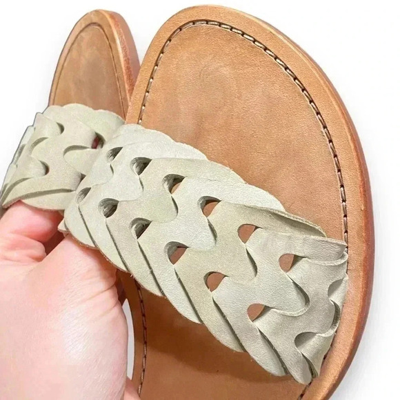 Rag & Bone Melrose Mid Mint Green Woven Leather Kitten Heel Sandal Size 9.5 - Picture 6 of 11